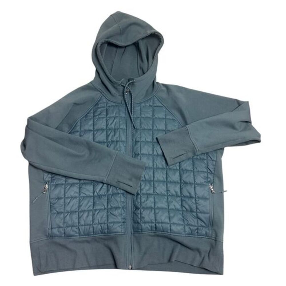 Old Navy Active Dynamic Fleece Quilted Zip Up Hoodie Jacket Athletic Blue 2X‎